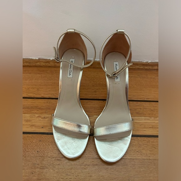 Massimo Dutti gold strappy strap heel sandals - Picture 2 of 8